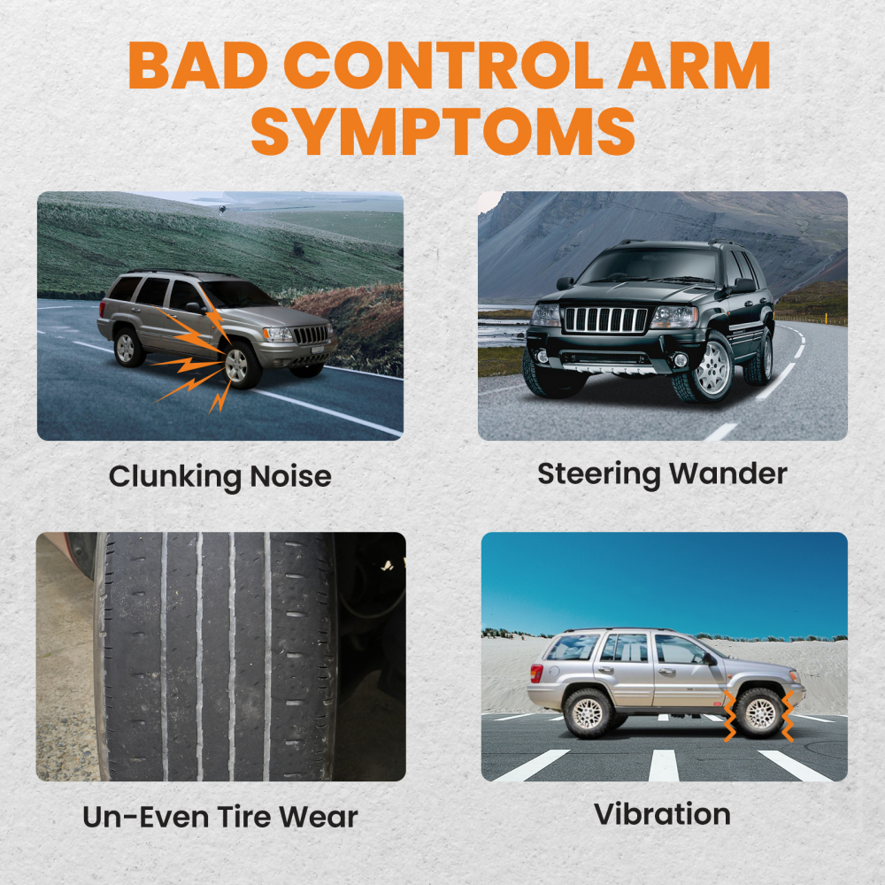 Rear Upper and Lower Control Arm compatible for Jeep Grand Cherokee WJ 99-04 With Ball Joint suspension arms