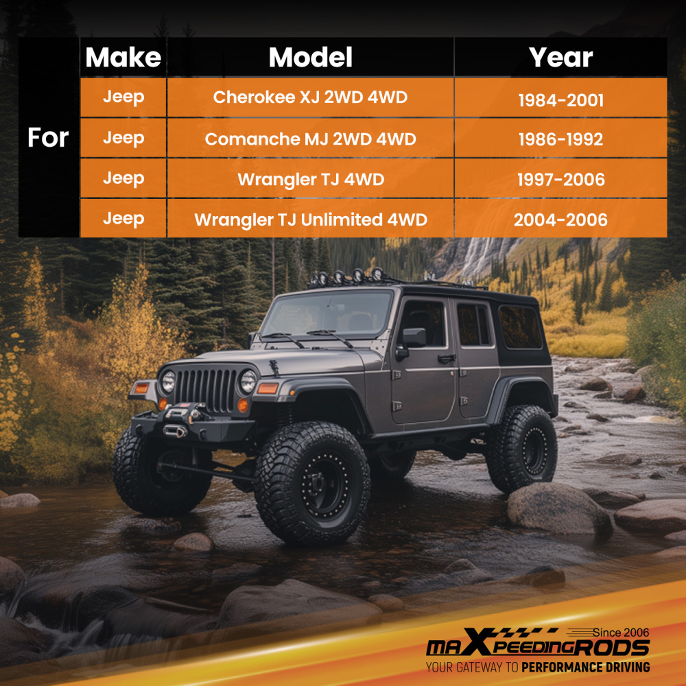 Fixed Length Front / Rear Lower Control Arms 0-4 compatible for Jeep TJ ZJ 1997-2006 4WD