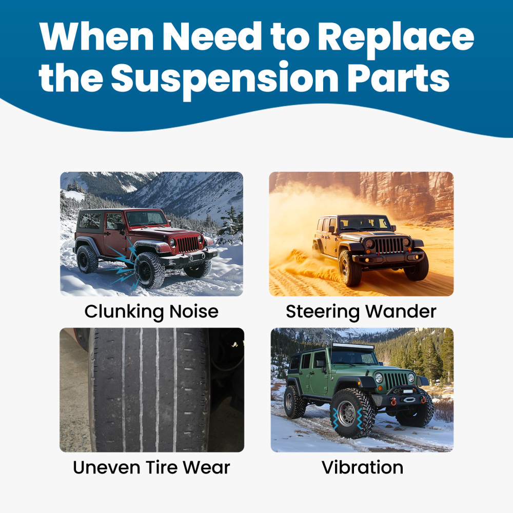 4x Front UpperLower Control Arms for 2007 2008 - 2017 2018 compatible for Jeep Wrangler JK