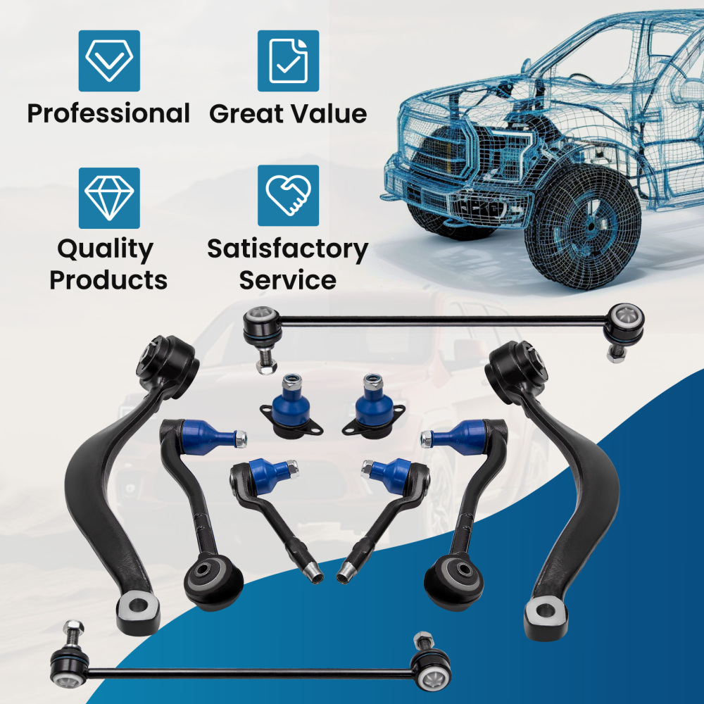 10 Pcs Front Lower Control Arms with Ball Joints compatible for BMW X5 E53 2000 - 2006