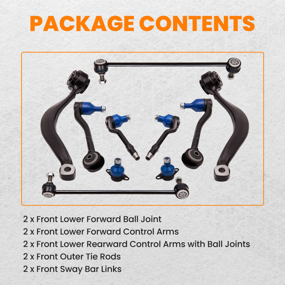 Compatible for BMW X5 E53 2000 - 2006 10 Pcs Front Ball Joint Control Arm Sway Bar Link suspension arms