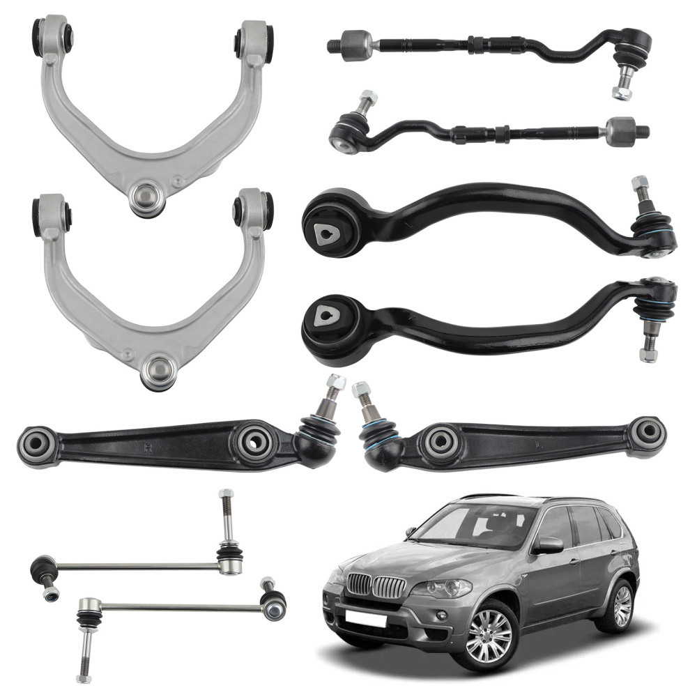 Front Forward Rearward Control Arm Sway Bar Link Tie Rod For 2007-2014 compatible for BMW X5 X6