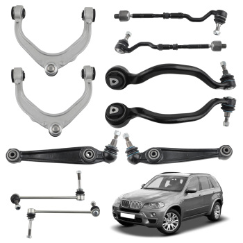 Front Forward Rearward Control Arm Sway Bar Link Tie Rod For 2007-2014 compatible for BMW X5 X6