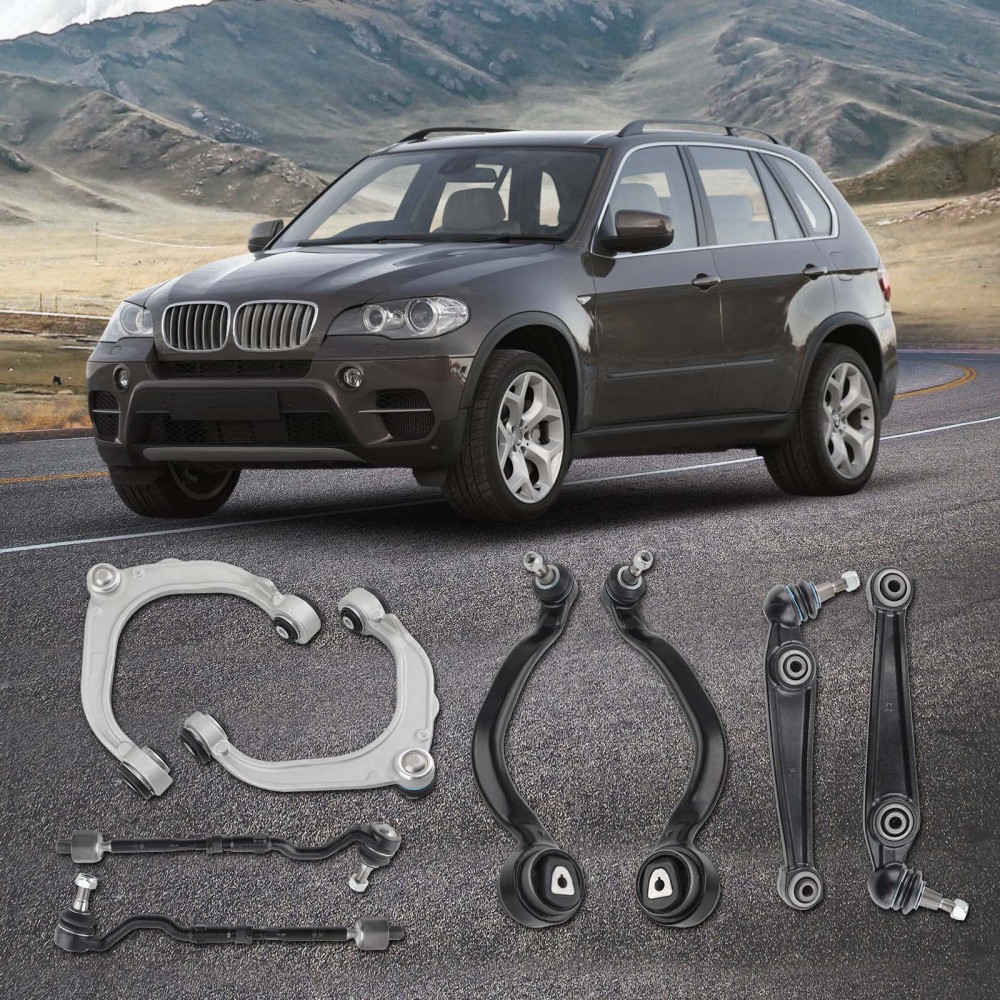Front Forward Rearward Control Arm Sway Bar Link Tie Rod For 2007-2014 compatible for BMW X5 X6