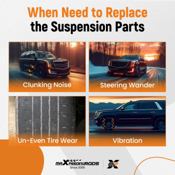 12x Front Upper Lower Control Arms for 2007-2013 compatible for Escalade Silverado Sierra 1500