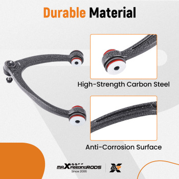 12x Front Upper Lower Control Arms for 2007-2013 compatible for Escalade Silverado Sierra 1500