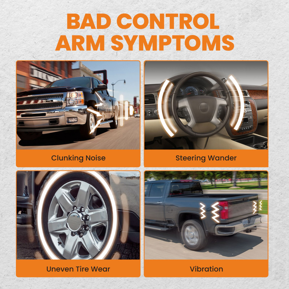 12 Pcs Front Upper amp; Lower Control Arm compatible for Chevy Silverado compatible for GMC Sierra 1500 compatible for Yukon