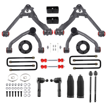 13x Front Control Arms w/Leveling Lift Kit for 07-13 compatible for Chevy Silverado Sierra 1500