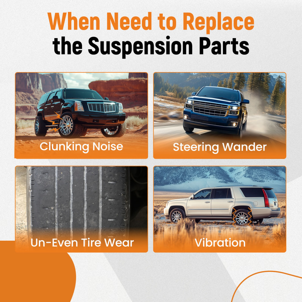 4x Front UpperLower Control Arms for 07-13 compatible for Chevy Silverado GMC Sierra 1500