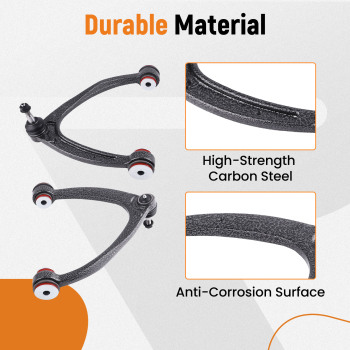 4x Front UpperLower Control Arms for 07-13 compatible for Chevy Silverado GMC Sierra 1500