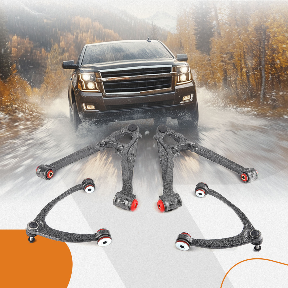 4x Front UpperLower Control Arms for 07-13 compatible for Chevy Silverado GMC Sierra 1500