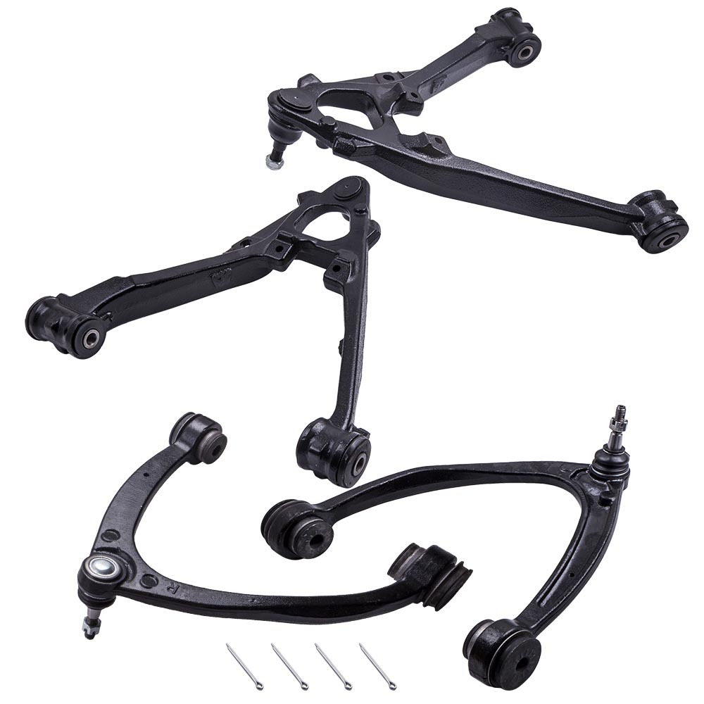 Front Upper Lower Control Arms for 2007-13 compatible for Chevy Silverado GMC Sierra 1500 compatible for Yukon