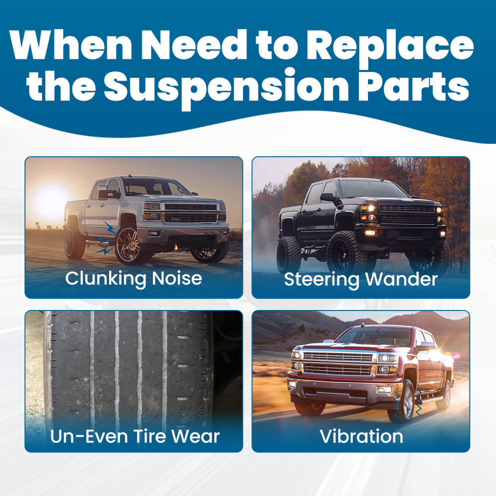 Front Upper Lower Control Arms for 2007-13 compatible for Chevy Silverado GMC Sierra 1500 compatible for Yukon