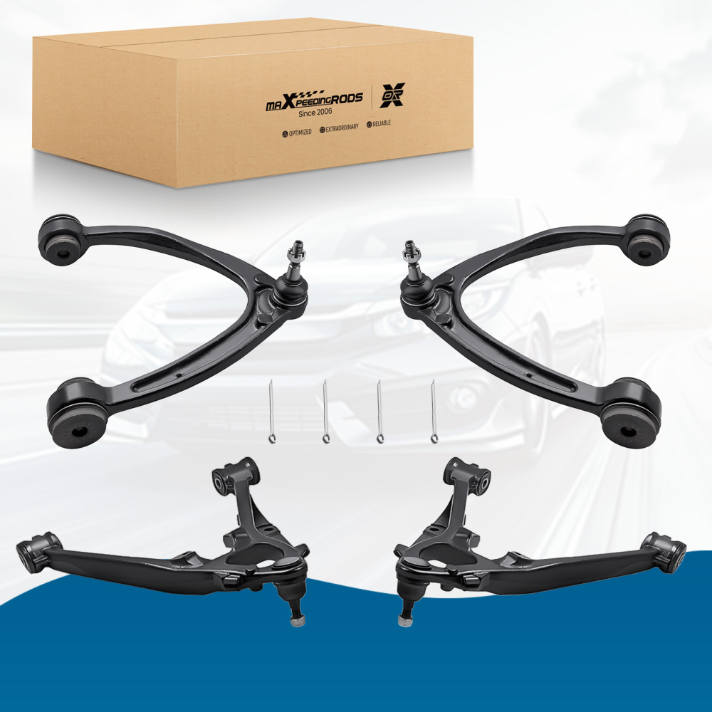 Front Upper Lower Control Arms for 2007-13 compatible for Chevy Silverado GMC Sierra 1500 compatible for Yukon