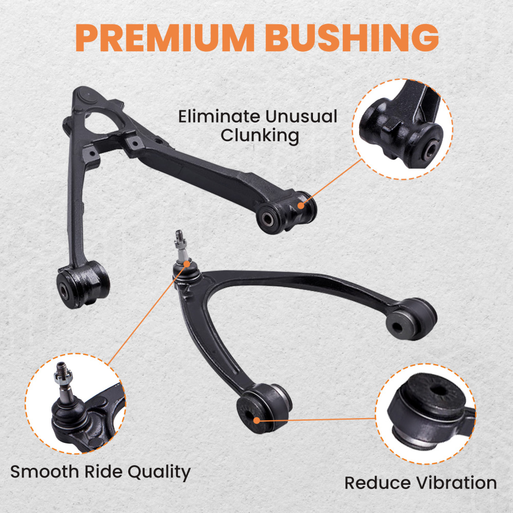 Front Upper Lower Control Arms for 2007-13 compatible for Chevy Silverado GMC Sierra 1500 compatible for Yukon