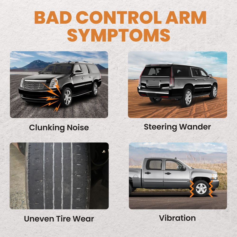 Front Upper Lower Control Arms for 2007-13 compatible for Chevy Silverado GMC Sierra 1500 compatible for Yukon