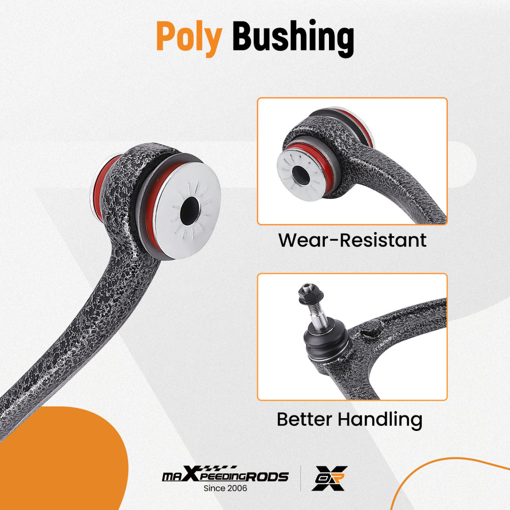 12pcs Front Control Arms w/ Poly Bushing For 2007-2014 compatible for Cadillac Escalade EXT/ESV