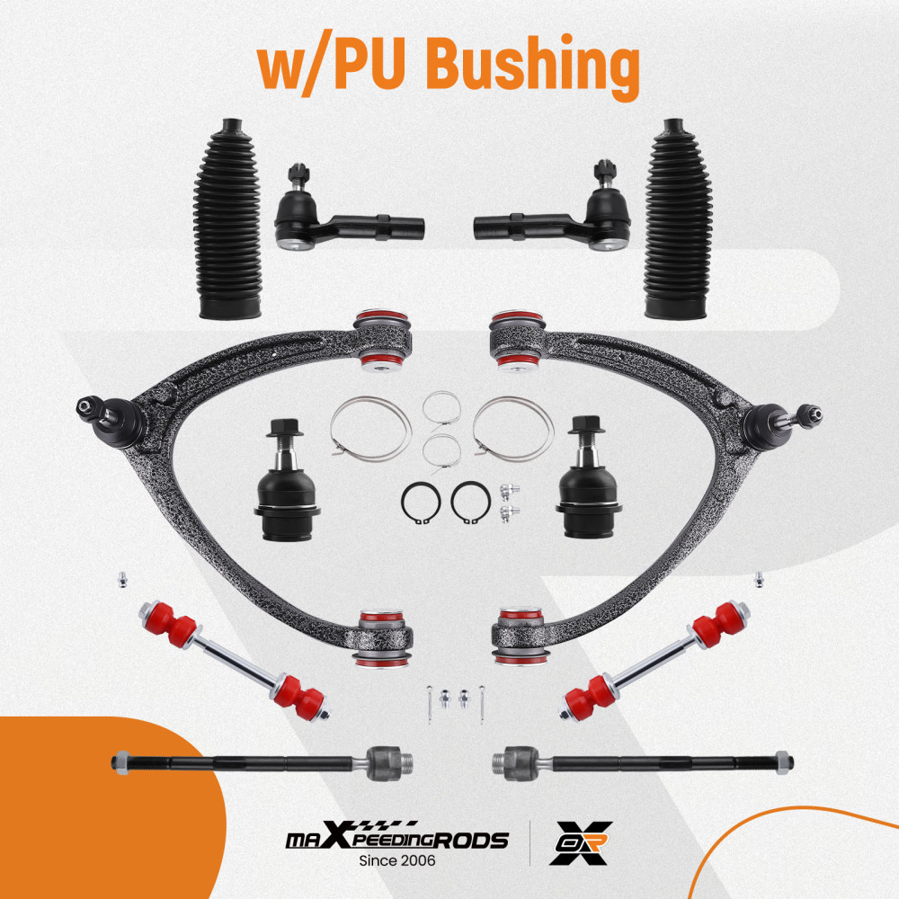 12pcs Front Control Arms w/ Poly Bushing For 2007-2014 compatible for Cadillac Escalade EXT/ESV