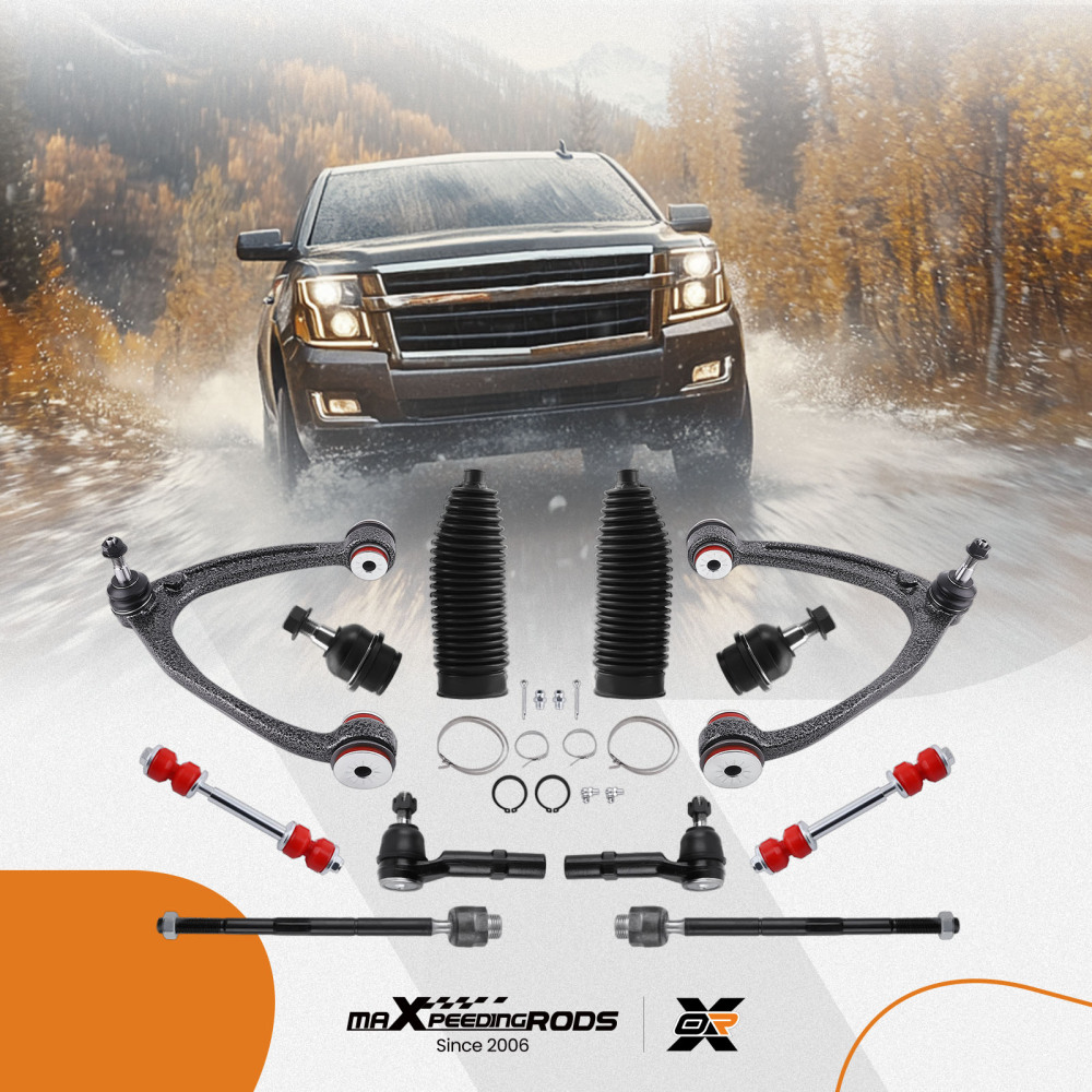 12pcs Front Control Arms w/ Poly Bushing For 2007-2014 compatible for Cadillac Escalade EXT/ESV