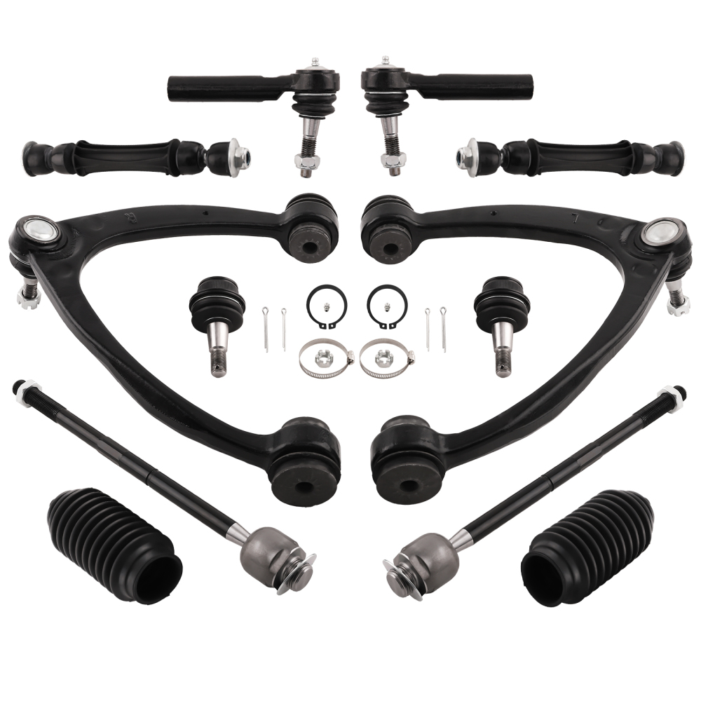 12 Pcs Front Upper Control Arm & Tie Rod Sway Bar compatible for Silverado Sierra