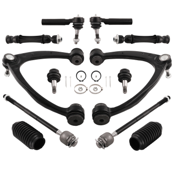 12 Pcs Front Upper Control Arm & Tie Rod Sway Bar compatible for Silverado Sierra