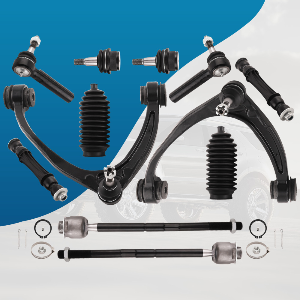 12 Pcs Front Upper Control Arm & Tie Rod Sway Bar compatible for Silverado Sierra