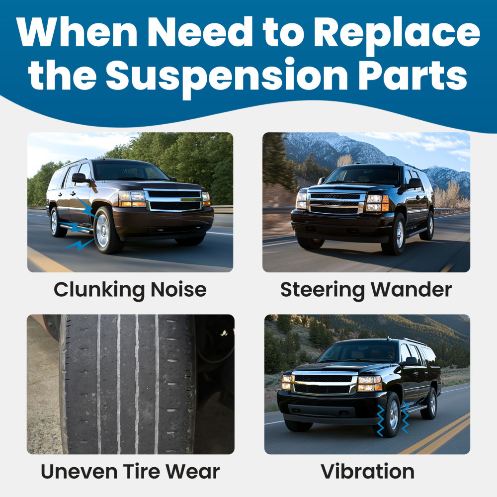 12 Pcs Front Upper Control Arm & Tie Rod Sway Bar compatible for Silverado Sierra