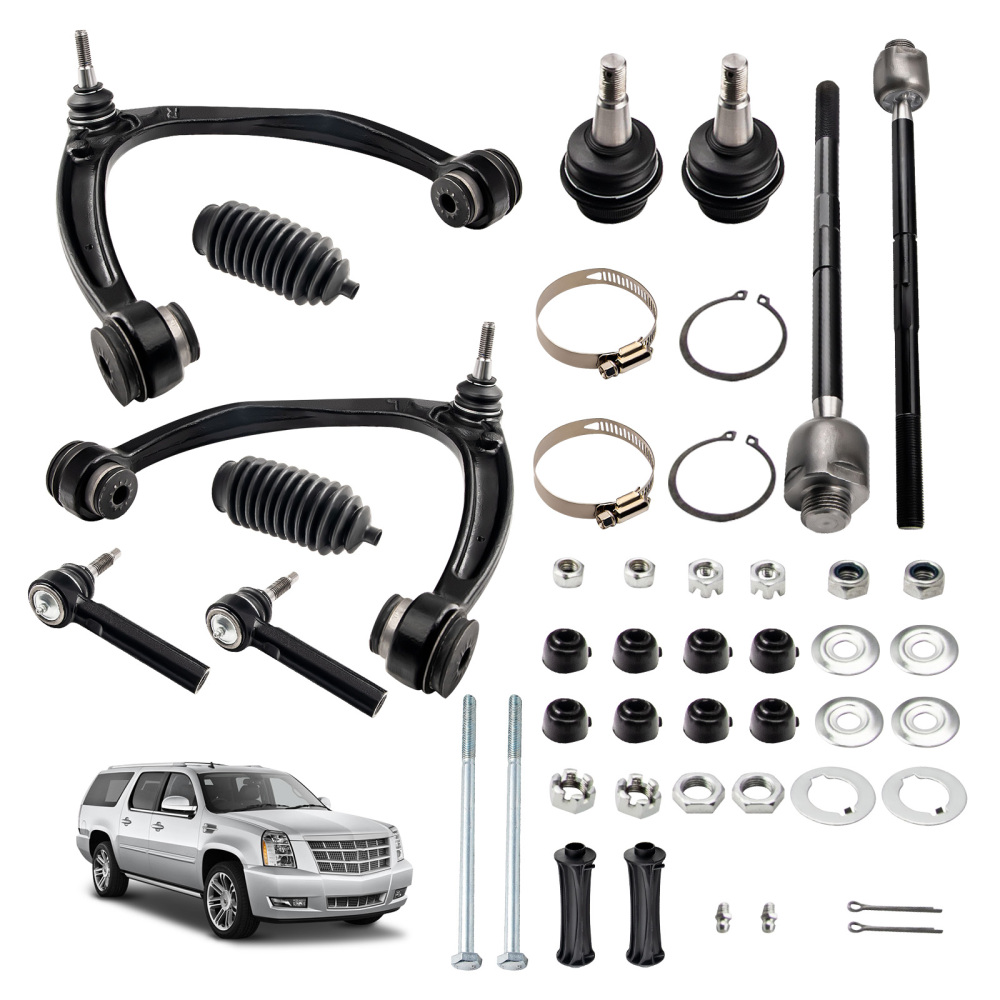 12 Pcs Front Upper Control Arm & Tie Rod Sway Bar compatible for Silverado Sierra