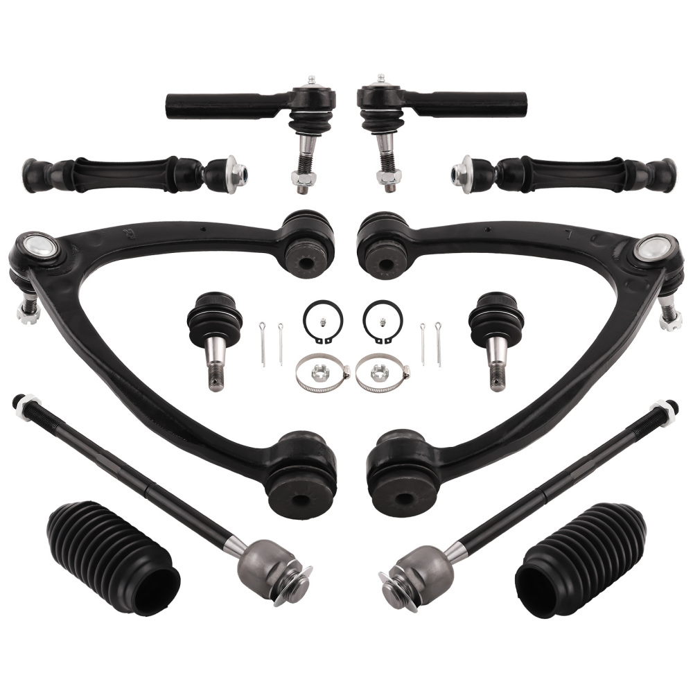 12 Pcs Front Upper Control Arm & Tie Rod Sway Bar compatible for Silverado Sierra