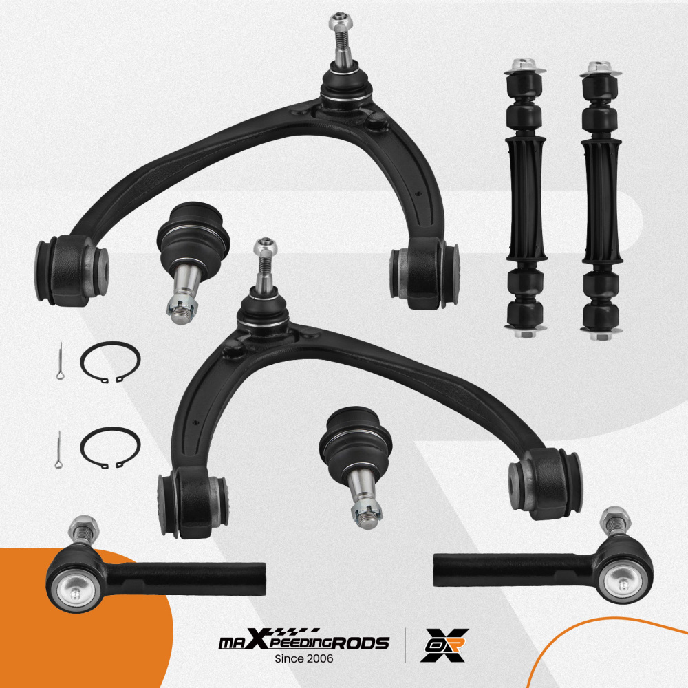 Front Upper Control Arm w/Ball Joint Tie Rod For 07-13 compatible for Silverado GMC Sierra 1500