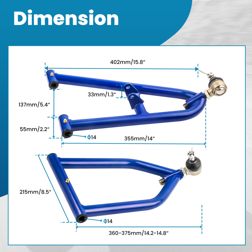 Compatible for Yamaha Banshee 350 Front A Arm Kit Suspension Adj. Extended Control Arm Set	