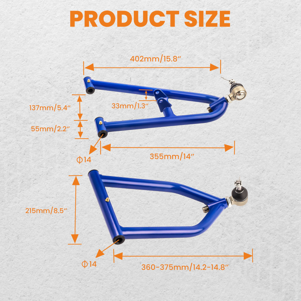 Compatible for Yamaha Banshee 350 Front A Arm Kit Suspension Adj. Extended Control Arm Set	