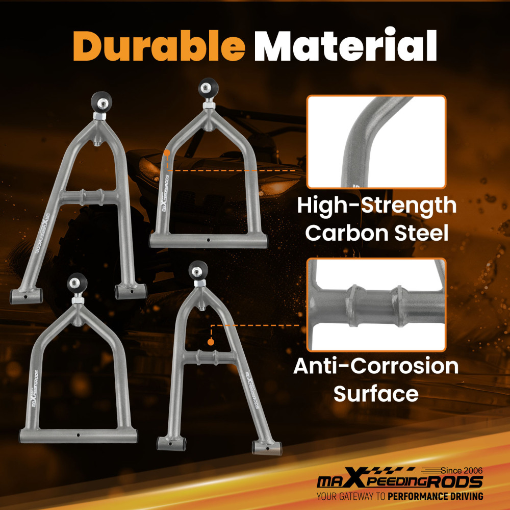 Front Upper Lower A-Arm Set compatible for Yamaha Banshee 350 YFZ350 Adjustable Control Arm