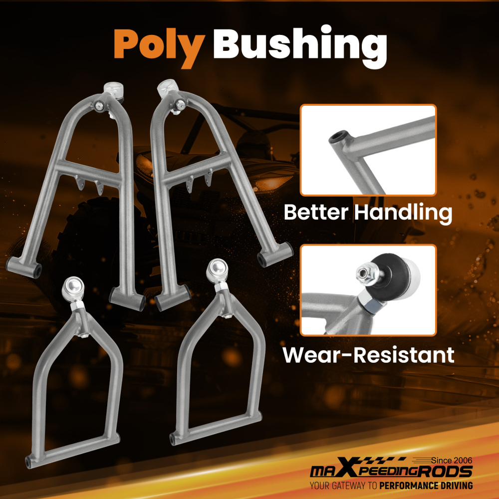 Front Upper Lower A-Arm Set compatible for Yamaha Banshee 350 YFZ350 Adjustable Control Arm