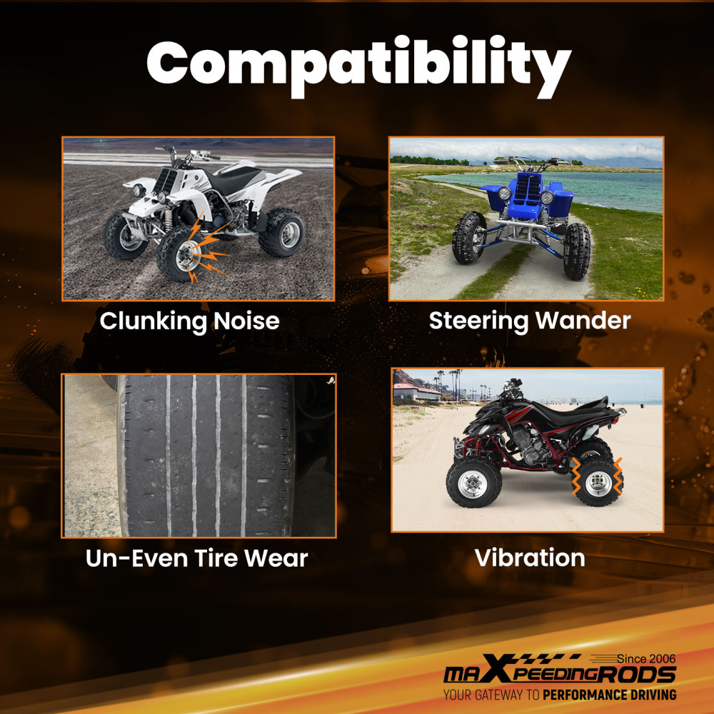 Front Upper Lower A-Arm Set compatible for Yamaha Banshee 350 YFZ350 Adjustable Control Arm