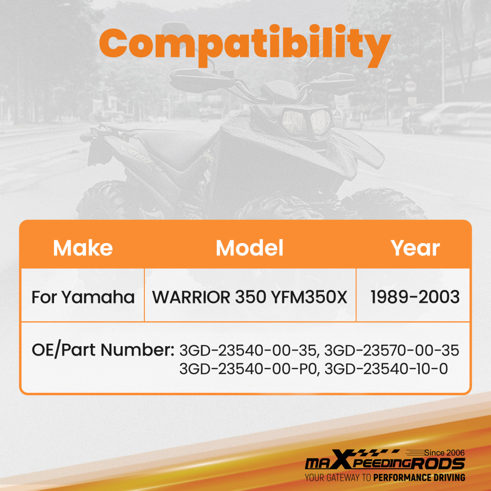 Front LowerUpper A-Arms for 1989 1990 1991-2003 compatible for Yamaha WARRIOR 350 YFM350X