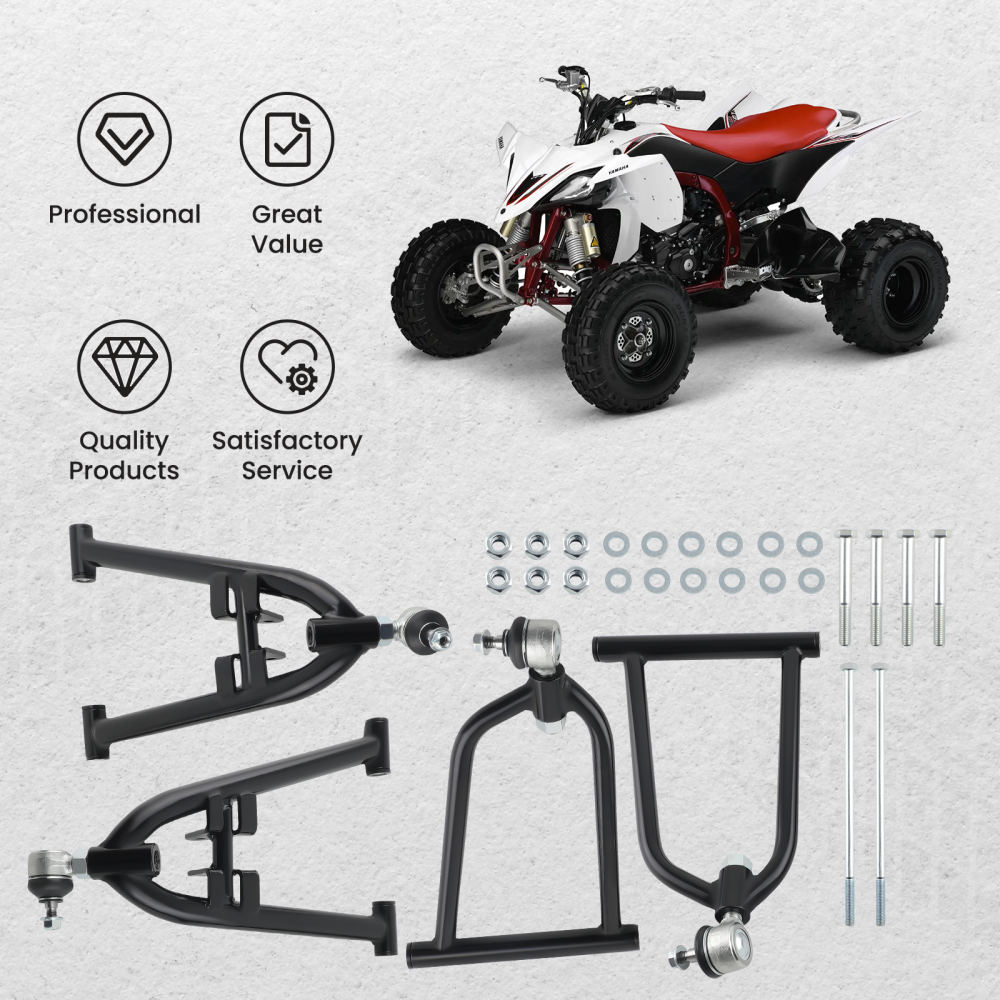 Front Lower Upper A-Arms compatible for Yamaha YFZ450 YFZ450V Control arms