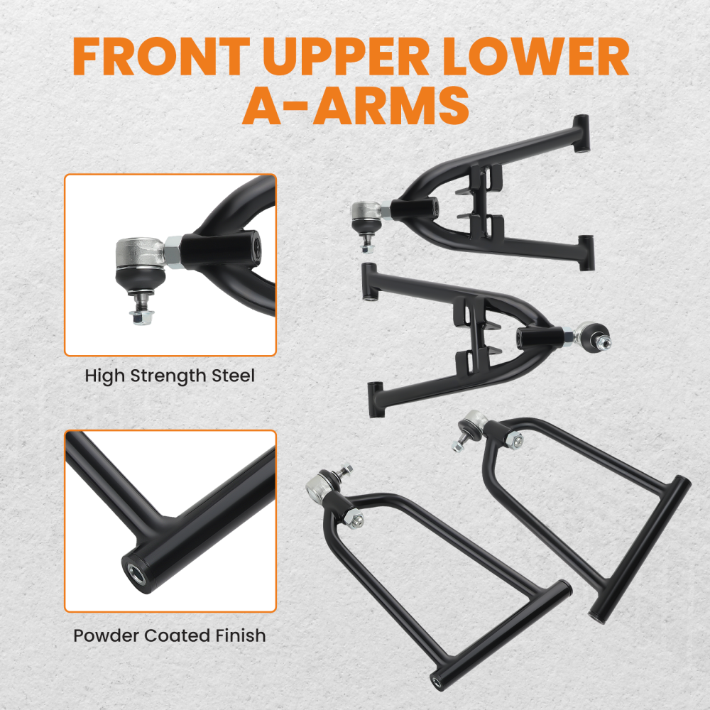 Front Lower Upper A-Arms compatible for Yamaha YFZ450 YFZ450V Control arms