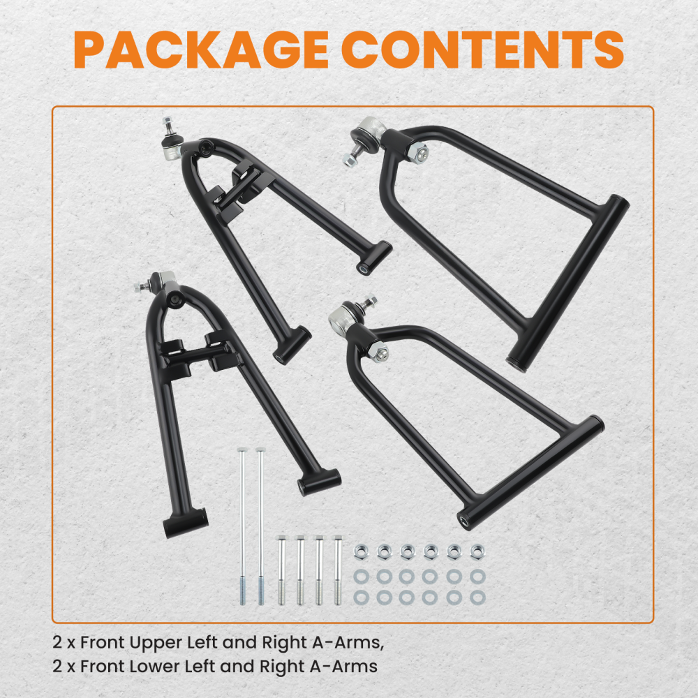 Front Lower Upper A-Arms compatible for Yamaha YFZ450 YFZ450V Control arms