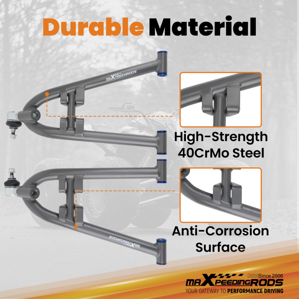 Suspension Front Lower Upper A-Arms Kit for 2004-2013 compatible for Yamaha YFZ450 Control arms