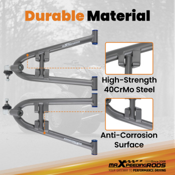 Suspension Front Lower Upper A-Arms Kit for 2004-2013 compatible for Yamaha YFZ450 Control arms