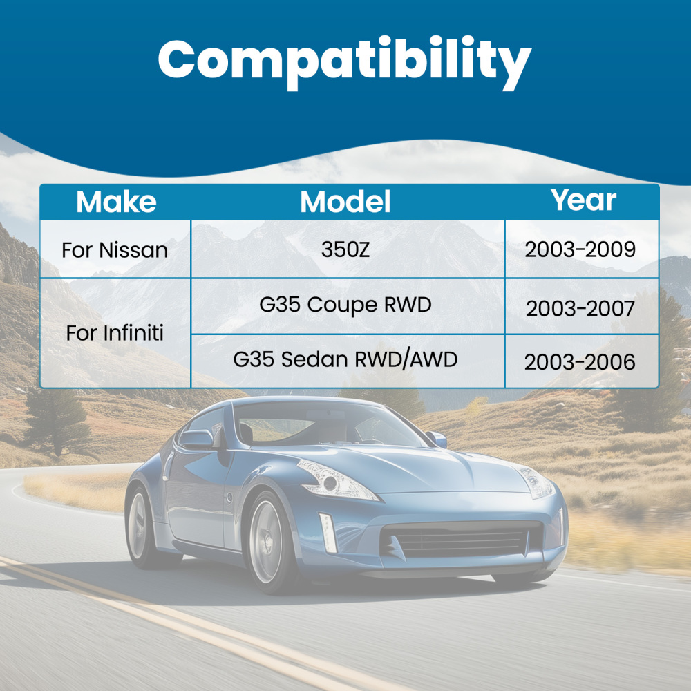 Pair Adjustable Front Upper Camber Control Arms Set compatible for Nissan 350Z Z33 2003-09