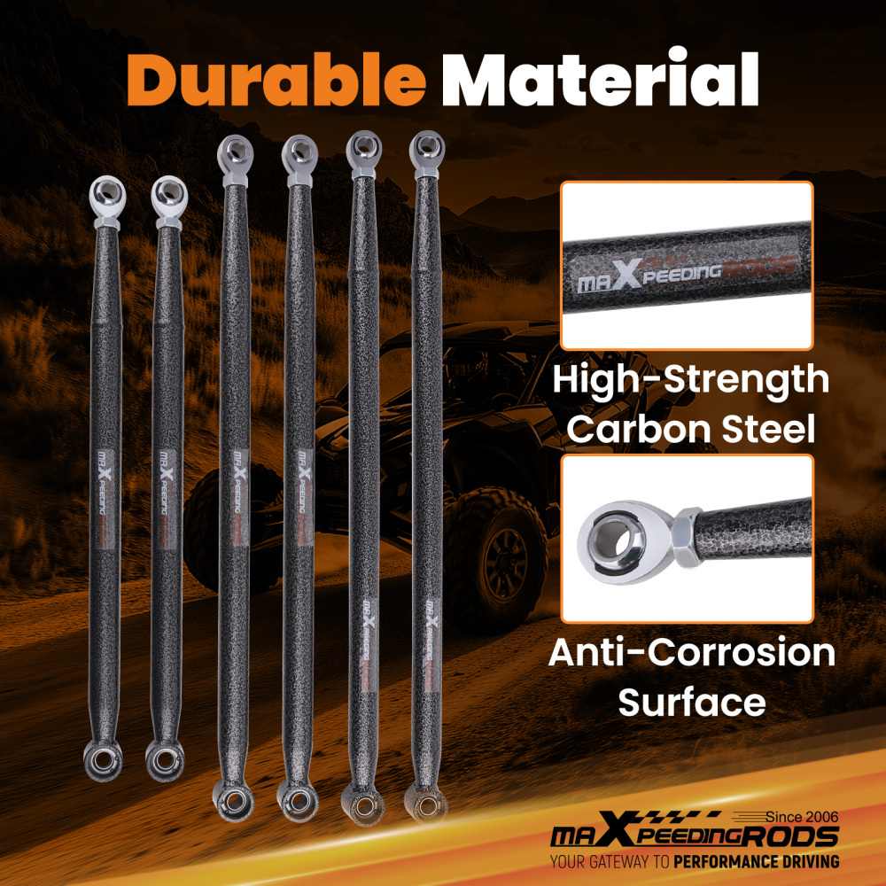 Boxed Rear Radius Rods Set compatible for Can-Am Maverick X3 72 Turbo/X RC/X MR/X RS/MAX