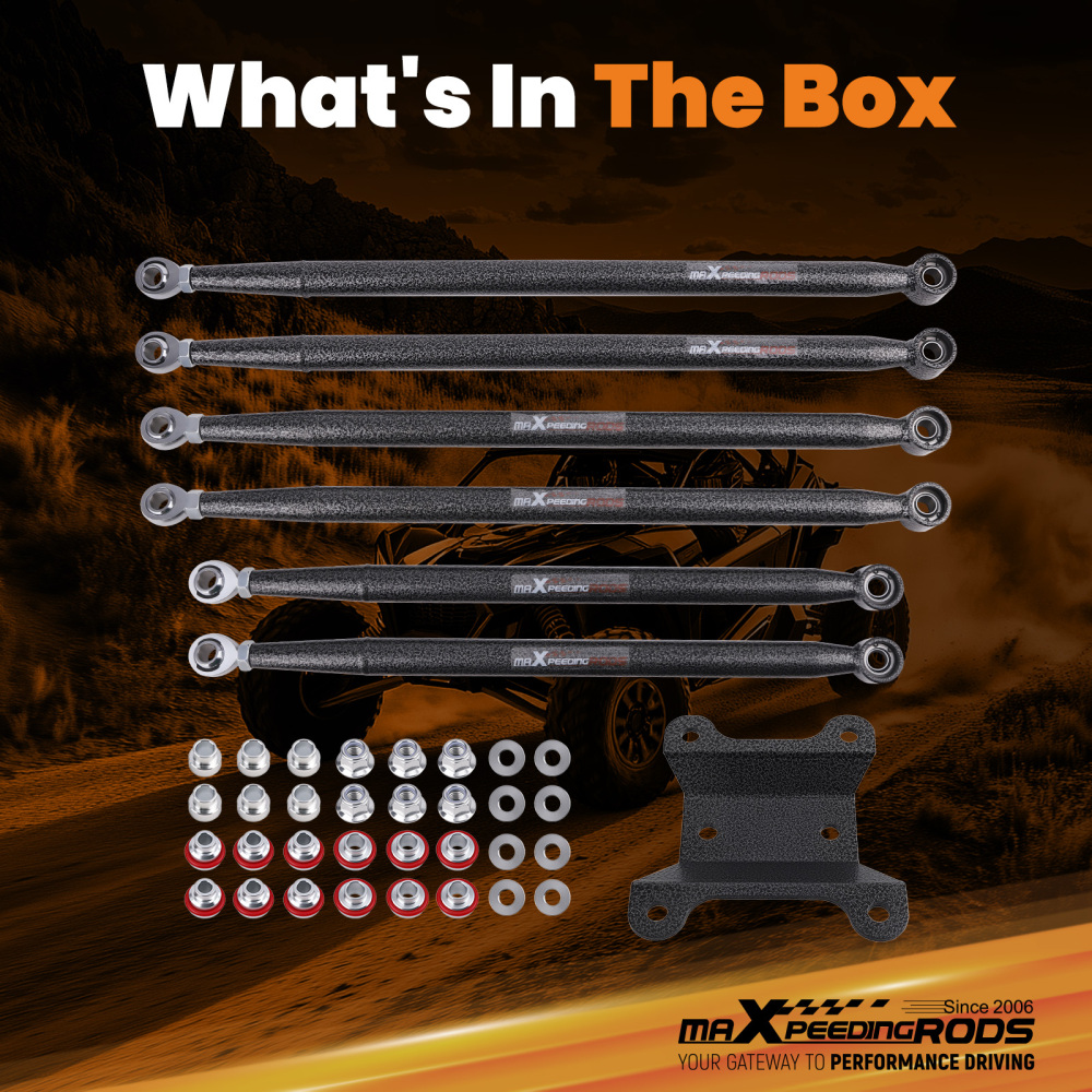 Boxed Rear Radius Rods Set compatible for Can-Am Maverick X3 72 Turbo/X RC/X MR/X RS/MAX