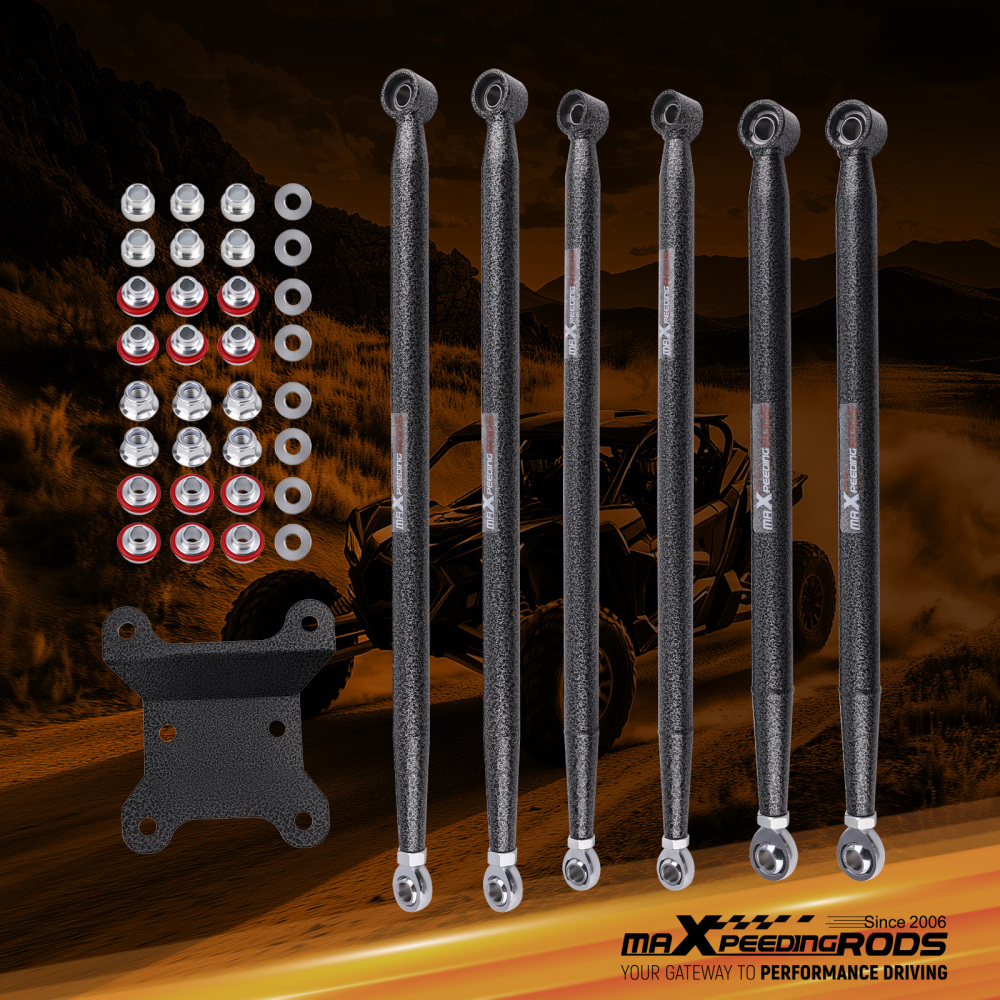 Boxed Rear Radius Rods Set compatible for Can-Am Maverick X3 72 Turbo/X RC/X MR/X RS/MAX