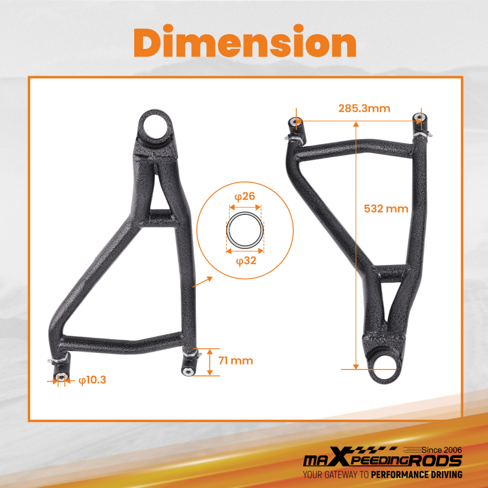 High Clearance Front Lower A-Arms for 2014 + Compatible for Polaris RZR XP 1000/ XP 4 1000