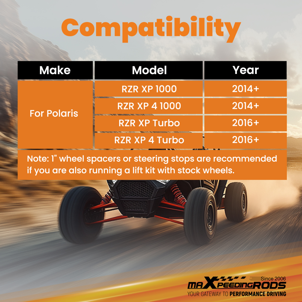 High Clearance Front Upper Lower A-Arms compatible for Polaris RZR XP 1000 / 4 Turbo 14-23