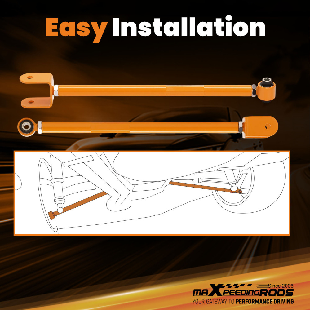 Golden Adjustable Rear Lower Control Arms/ Bar Camber Kit compatible for BMW E46 E36 E89 Z4 suspension arms