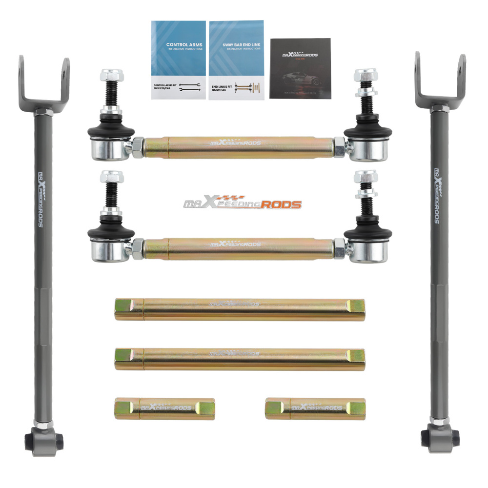 Front Sway Bar End Link + Rear Lower Control Camber Arms compatible for BMW E36 E46 M3 328i