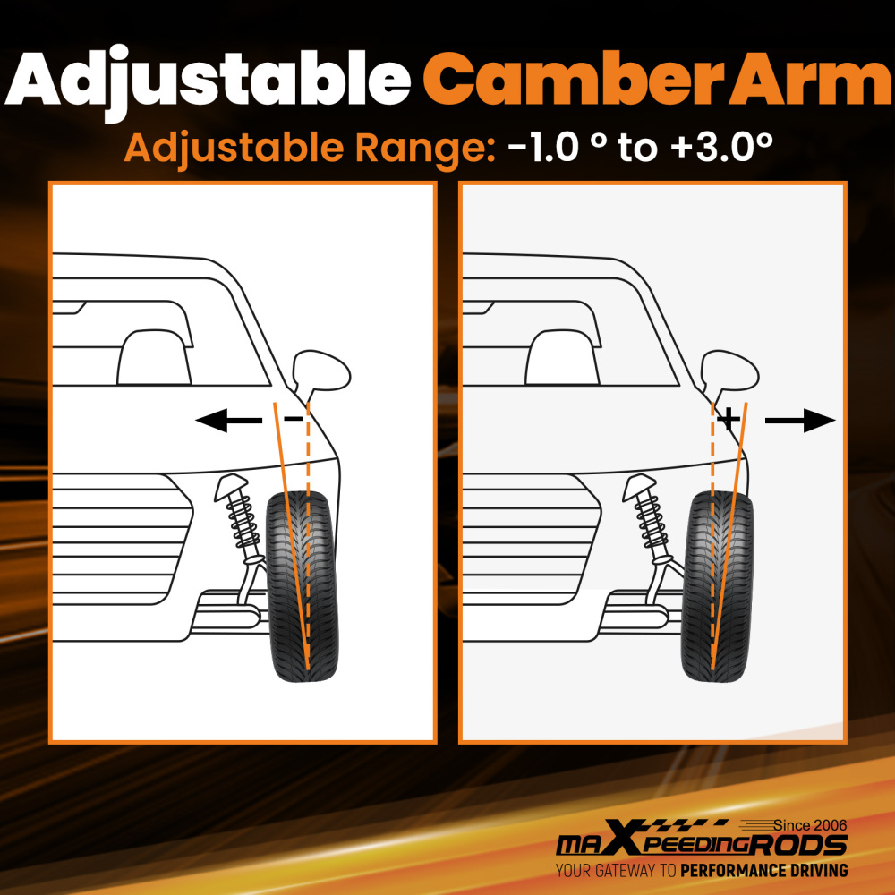 Adjustable Rear Camber Control Arm Kits compatible for BMW E36 E46 3 Series X3 Z4 Silver